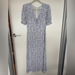 Reformation Blue Floral Midi Dress Size 8